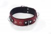 Obroża z ćwiekami Collar Crazy Horse czerwona mała